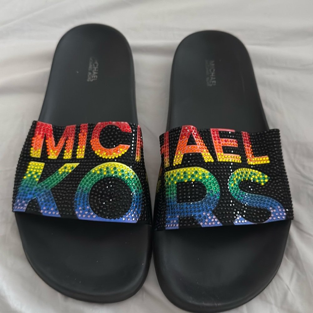 Michael Kors rhinestone slides